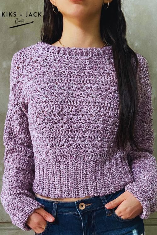 Classic Cropped Crochet Sweater