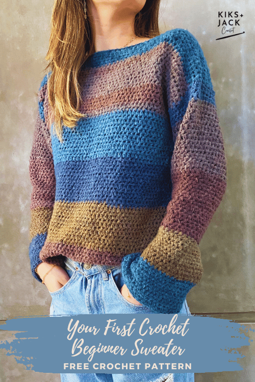 Your First Crochet Beginner Sweater Free Pattern