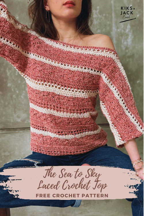 The Sea to Sky Laced Short Sleeve Crochet Top Free Pattern